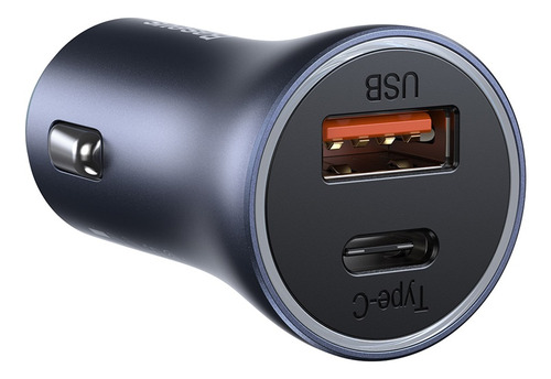Cargador De Auto Para Carga Rápida Usb + Tipo C 40w Baseus Negro