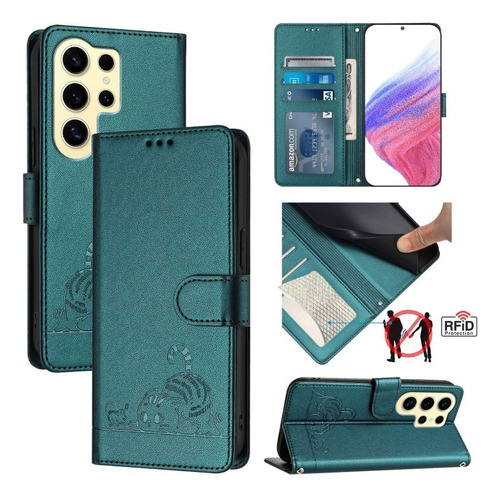 Funda For Teléfono Samsung Con Estampado En Relieve De Gato