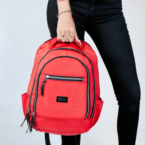 Mochila Porta Notebook Ekko Agarrate Catalina Color Rojo