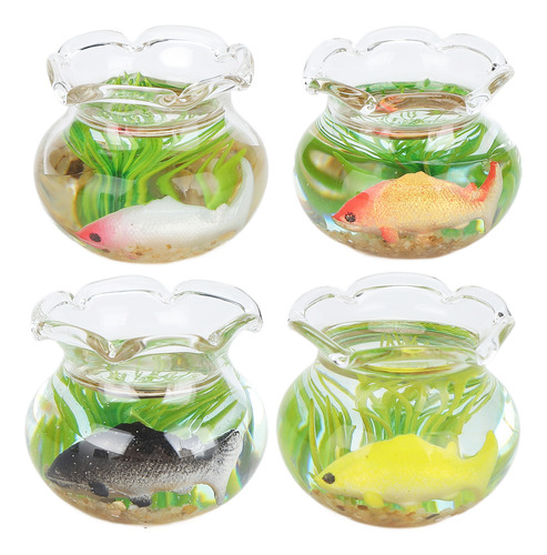 Miniatura De Pecera De Cristal Con Forma De Casa De Muñecas,