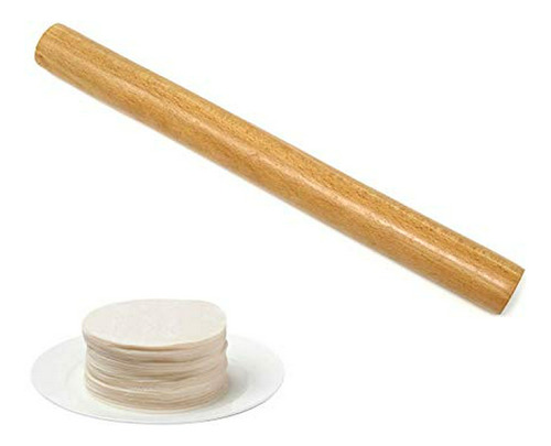 Honbay - 1 Rodillo De Masa De Madera Para Hornear, 11 Pulgad