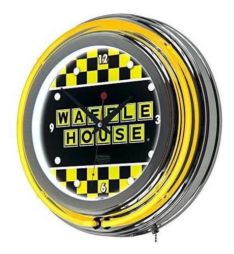Imagen 1 de 1 de Waffle Camara A Cuadros Cromado Doble Anillo Reloj De Neon