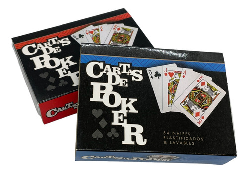 Cartas Naipes 2 Mazos Poker X54 Caja De Plastico Individual