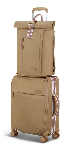 Mochila Lipault City Plume Rolltop Bp Hour Sandstone Color Beige