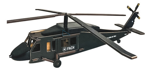 Helicóptero De Madera Armable - Uh-60 Black Hawk [fach]