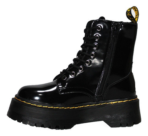 Botines Snooxl Mujer En Color Negro-blanco En Charol