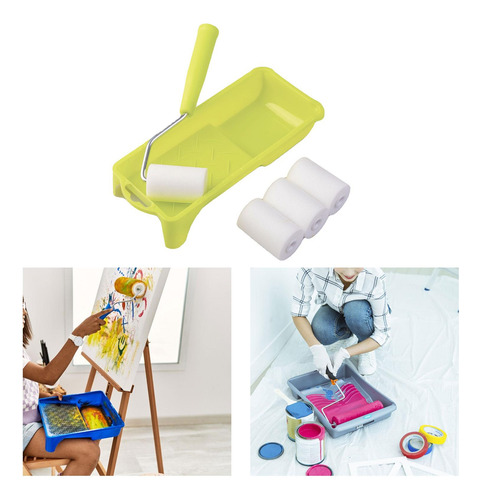 Kit De Rodillo De Pintura Compacto Para Cambios De 6 Juegos