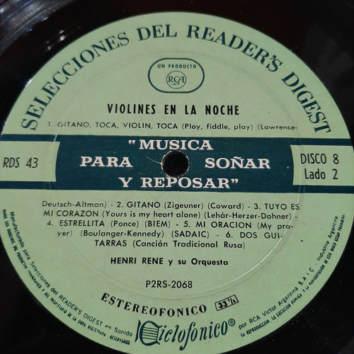 Sin Tapa Disco Henri Rene Su Orq Violines En La Noche Xt O0