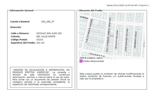 Casa En Venta Nicolás San Juan 325 Código 2, Col Del Valle Nte, Benito Juárez, 03103 Del Valle Nte, Cdmx.