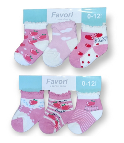 Calcetines De Bebe 6 Pares Niña - Solcolorbaby