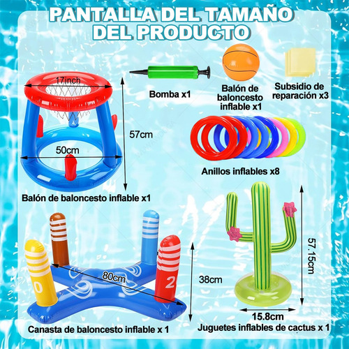 Canasta Inflable Juego Baloncesto Basquetball Flotante Traje