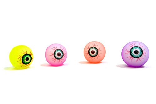 Pelota De Silicona Ojos 32 Mm  X 10 Un Halloween Cotillon