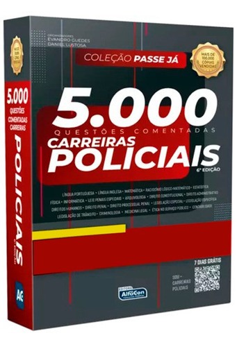 5.000 Questões Comentadas Para Carreiras Policiais, De Professores Especializados., Vol. Único. Editora Alfacon Concursos Públicos, Capa Mole, Edição Oficial Em Português, 2023