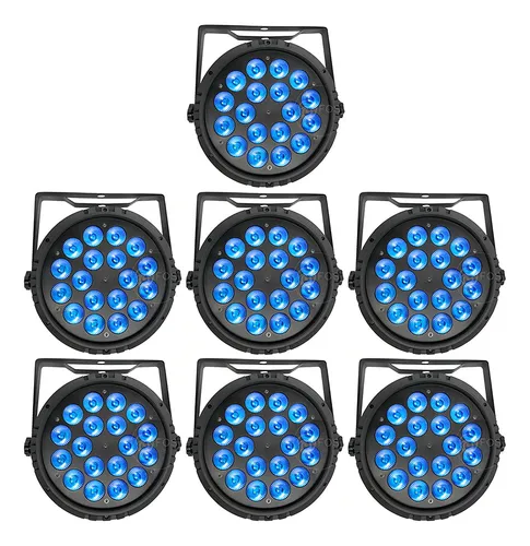 comprar Kit 7 Canhao Refletor Slim Par 64 18 Leds Cree 12w Rgbw 4in1 110v\u002F220v