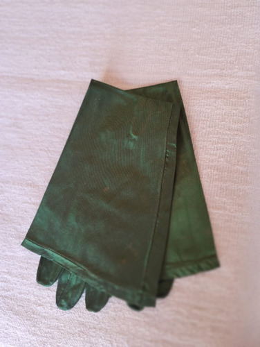 Guantes De Seda Natural Color Verde N° 7-7 1/2