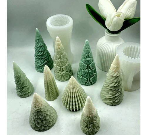 Molde Silicon Arbol Navidad Reposteria Decoracion 3d Velas