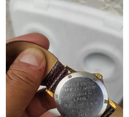 Reloj Omega Geneve Chapa De Oro Caqui Dorado Blanco (Usado)