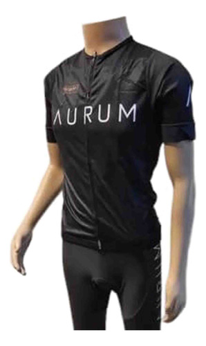 Camiseta De Ciclismo Manga Corta Aurum T. M.negro. Urubici.