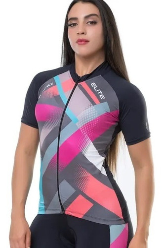 Camisa Feminina Ciclismo Elite Colors Uv50 Bike Tour Do Rio