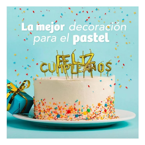 Vela Letras Metalizado Feliz Cumpleaños Cotillòn Deco Pastel Plateado
