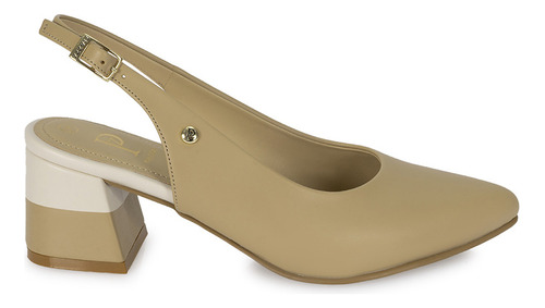 Zapato Stiletto Casual Mujer Piazza Beige