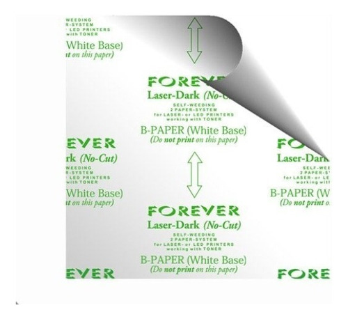 Papel Transfer Forever® No-cut Prendas Oscuras A3 - A Y B Color Blanco