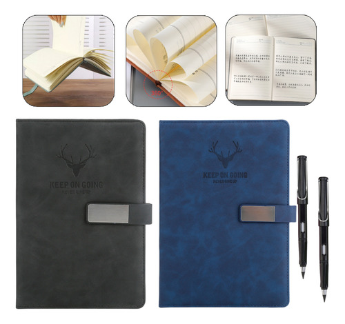 2 Cuaderno Forrado Tapa Dura Para Regalo Escolar,360 Páginas