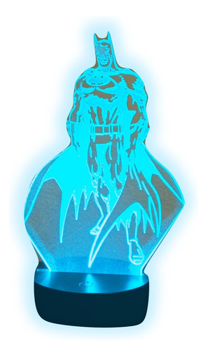 Lampara 3d Ilusion Acrilico 7 Colores Batman Super Heroe Sc