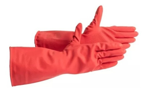 Guantes Rojos Clásicos Vantex No. #8 Uso Domestico 10 Pares