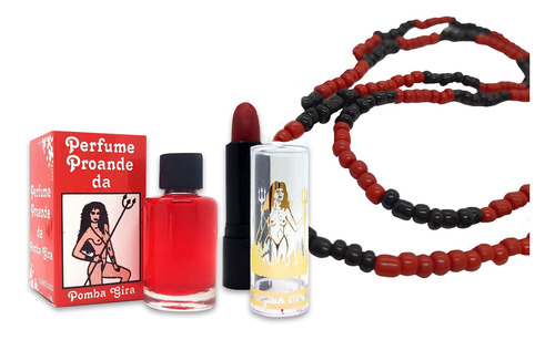 Kit Espiritual Pomba Gira Perfume Proande + Batom + Guia