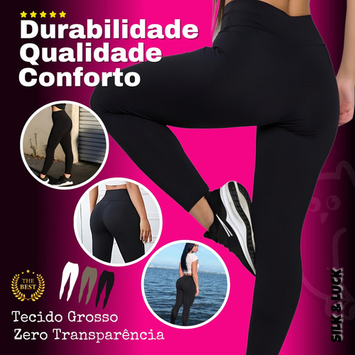 Imagem 2 de 10 de Calça Legging Prime Utra Resistente Cós Alto Tecido Grosso