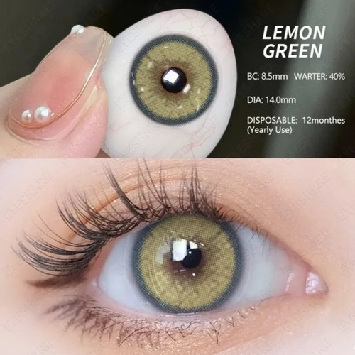 Pupilente Eyeshare Lemon-green 1 Año De Duración + Estuche.