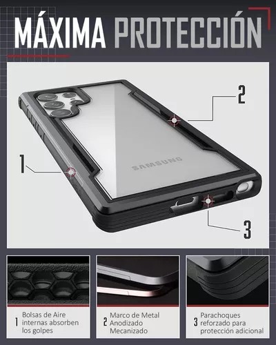Funda De Uso Rudo Raptic Shield Color Rojo Pro Aluminio Para Samsung Galaxy S22  Plus 2022