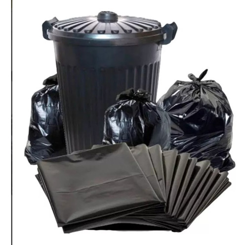 100 Piezas De Bolsas Negras Para Basura 40x60