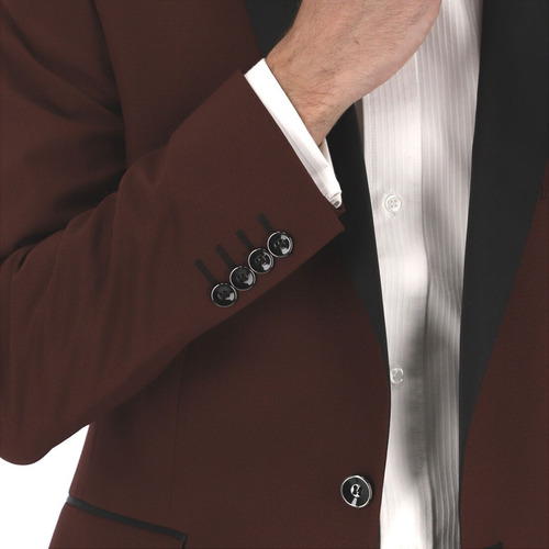 Imagen 8 de 10 de Traje Vino Cuello De Collarin