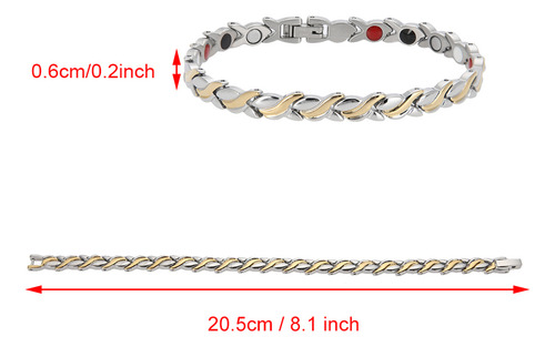 Joyas De Pulsera Terapéutica De Acero Y Titanio