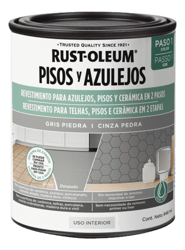 Pintura Revestimiento Para Pisos Azulejos Gris Rust Oleum