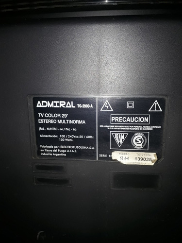 Televisor Admiral 29 Pulgadas - Modelo Tg-2900-a Excelente