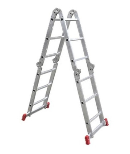 Imagen 2 de 2 de Escalera Plegable Articulada Aluminio 3x4 3.7 Mt Lusqtoff
