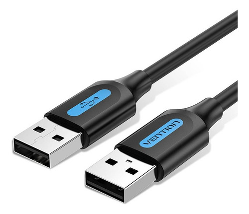 Cable Usb Vention - 1.5 Metros - 480 Mbps 2a - Usb Macho 2.0 Tipo A - Color Negro Pvc - Para Disco Rigido / Carry Disk / Impresora Teclado Pc Notebook / Cargador Celular / Camara / Tablet - Cojbg