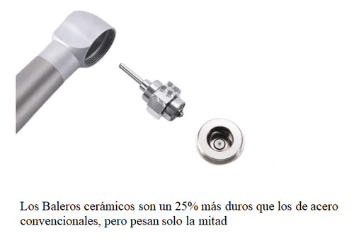 Pieza De Mano De Alta Velocidad 5 Led En Aro + Pieza D Baja Cromado