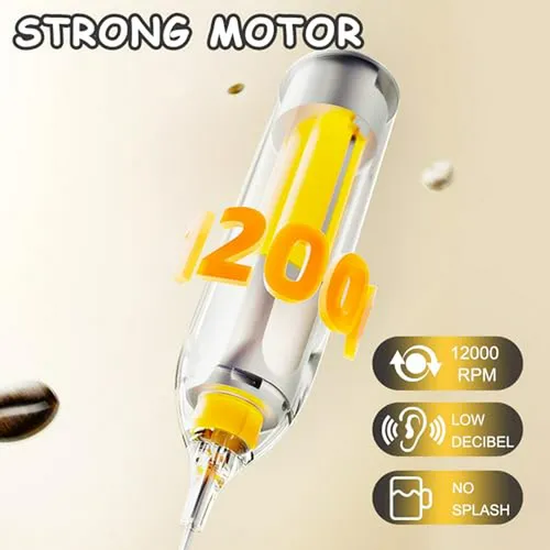 Batidora De Leche Doble Whisk, Potente Y Portátil Para Café,