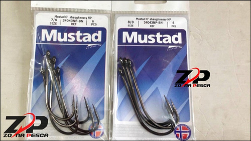 Anzuelo  Mustad Serie 34043 Np-bn  7/0  6uni Pesca Oferta