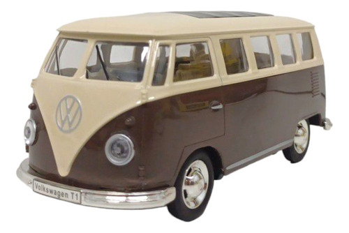 Auto De Colección A Escala Volkswagen T1 1:30 Msz Color Marrón