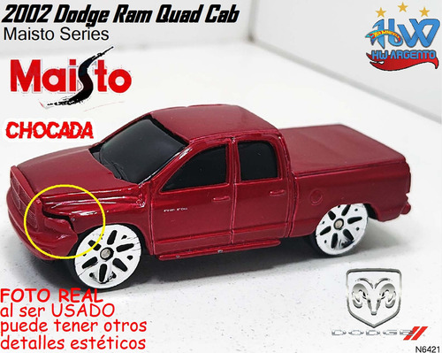 Hot Wheels Usado Hwargento 2002 Dodge Ram Quad Cab N6421 0