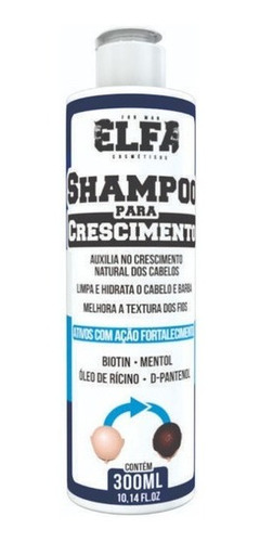 Shampoo Para Crescimento Capilar Cabelo E Barba 300ml Elfa