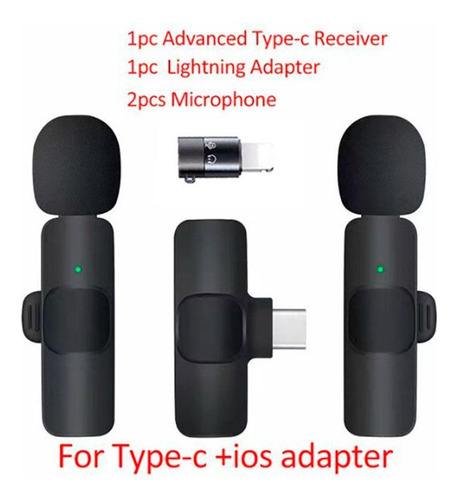 Microfone Sem Fio Duplo De Lapela K9 Tipo C - Ac2781