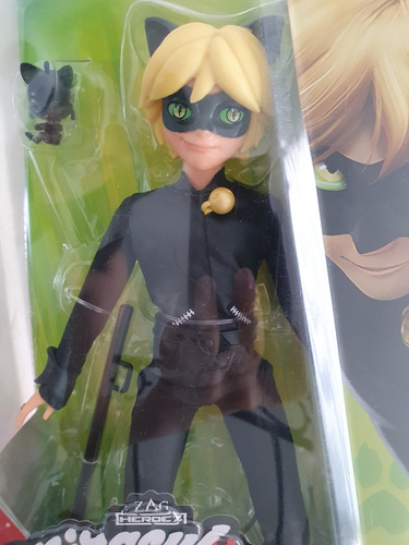 Miraculous Ladybug Boneco Cat Noir Playmates Lacrado, Novo