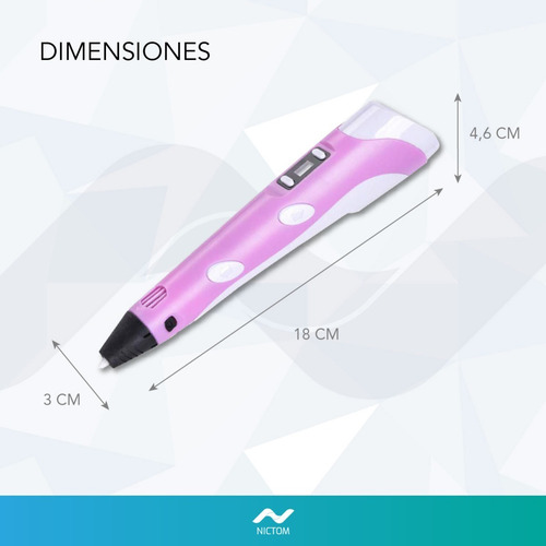 Lápiz Impresión 3d Nictom L3d Dibujo Pantalla Oled Rosa Tl