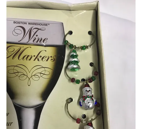 Adorno Navideño Para Copas De Vino Marca Boston Warehouse (Usado)